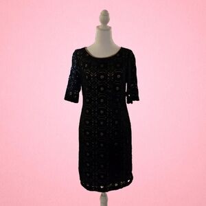 Elegant Black Lace Mini Dress